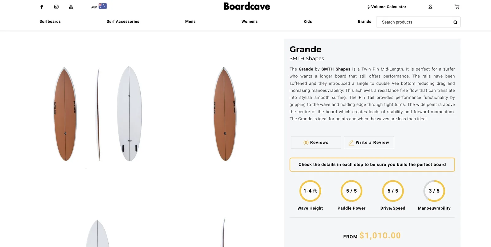 SMTH Grande 7'4 surfboard