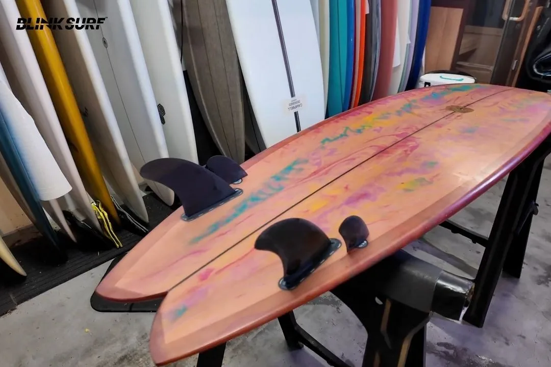 Surman Sweet Leaf 6'6 surfboard, fins